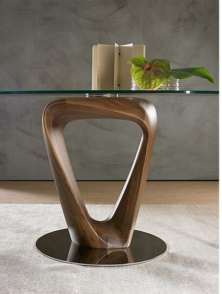 MOBIUS dizajnový stôl s masívnou nohou ovál