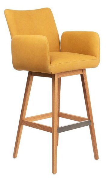 FARFIELD barová stolička s masívnou podnožou a podrúčkami