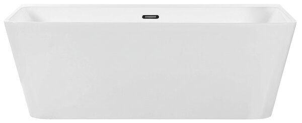 Vaňa biela sanitárny akrylát 170 x 80 cm oválna pre jednu osobu minimalistický dizajn