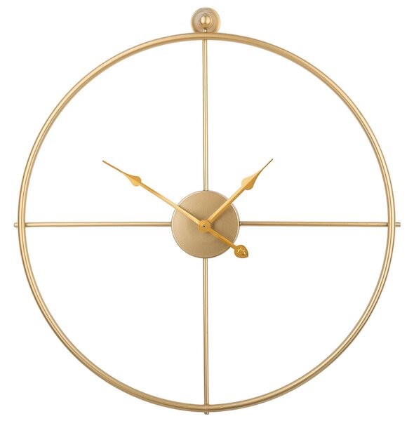 Nástenné hodiny zlaté železo bez číslic Ø 50 cm moderný minimalistický dizajn doplnky