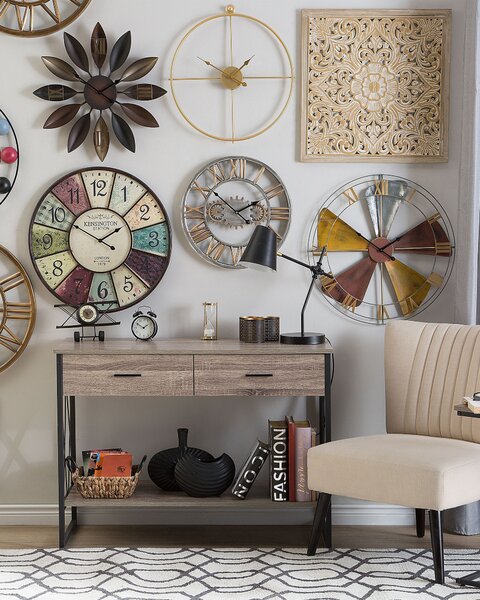 Nástenné hodiny zlaté železo bez číslic Ø 50 cm moderný minimalistický dizajn doplnky