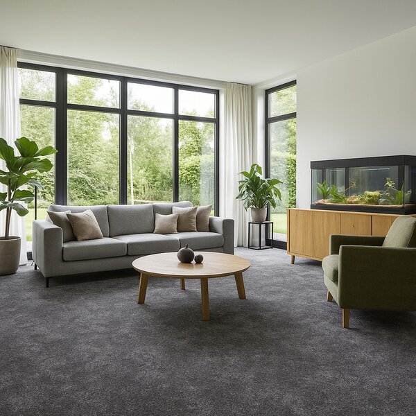 Condor Carpets , Metrážny koberec Serena 6602, na mieru, šíře 4m,5m, šedá, filc, obývacia izba