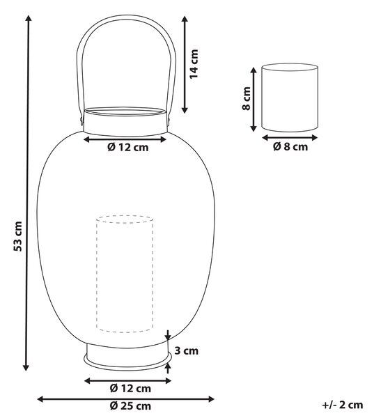 Lampáš zlatý kovový 40 cm so skleneným držiakom na sviečku orientálny dizajn boho štýl