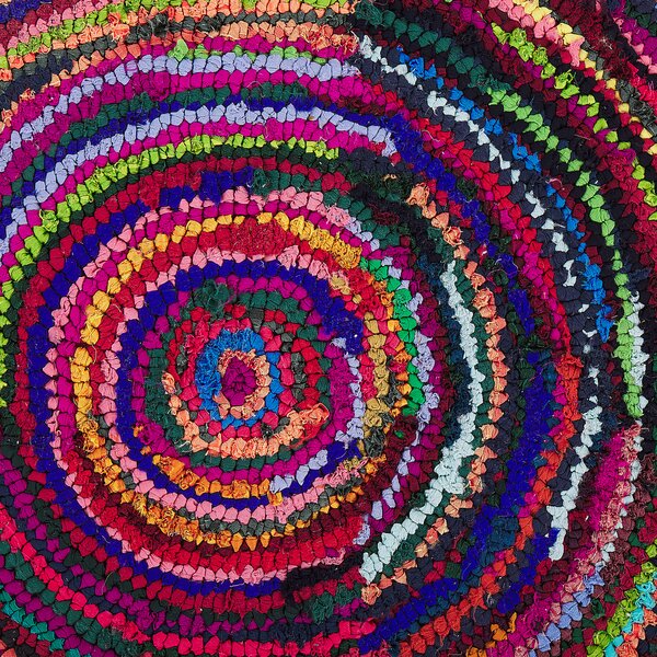 Koberec viacfarebný s bavlnou 80 x 150 cm obdĺžnikový abstraktný vzor ručne tkaný boho štýl