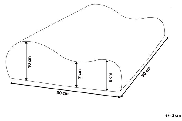 Vankúš biela modrá pamäťová pena 50 x 30 cm obdĺžnikový tvar vysoký profil spálňa