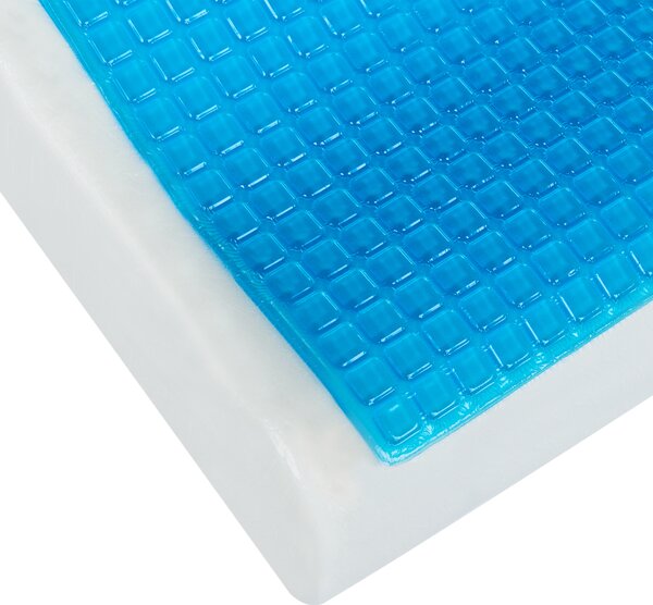 Vankúš biela modrá pamäťová pena 50 x 30 cm obdĺžnikový tvar vysoký profil spálňa