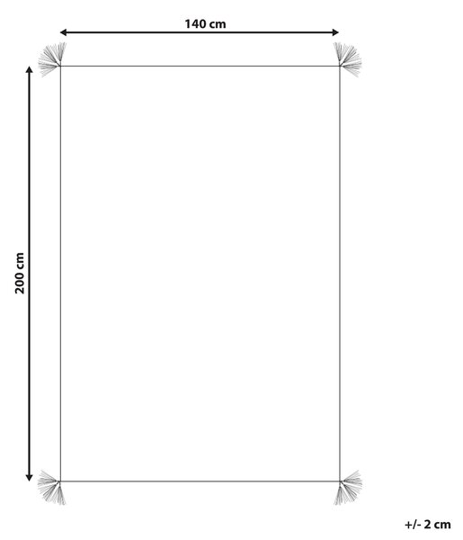 Koberec huňatý biely so strapcami 140 x 200 cm viacfarebný s geometrickým vzorom