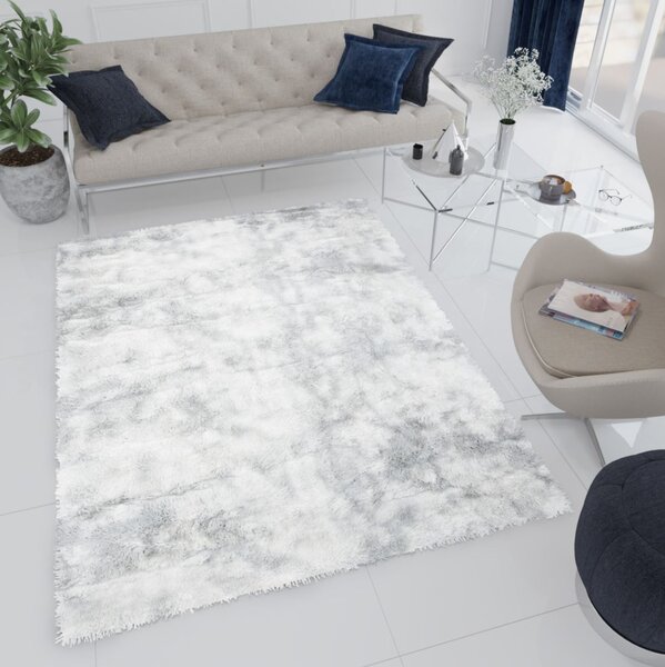 MAXMAX Plyšový koberec SILK Ombre - STRIEBORNÝ