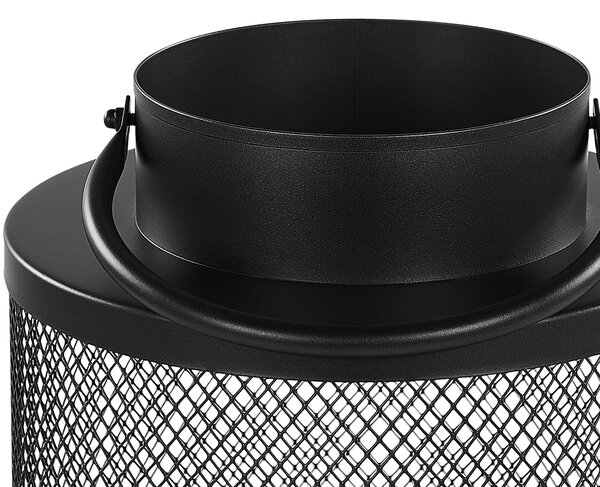 Lampáš čierny kovový 19 cm minimalistický svietnik industriálny štýl dizajnový doplnok
