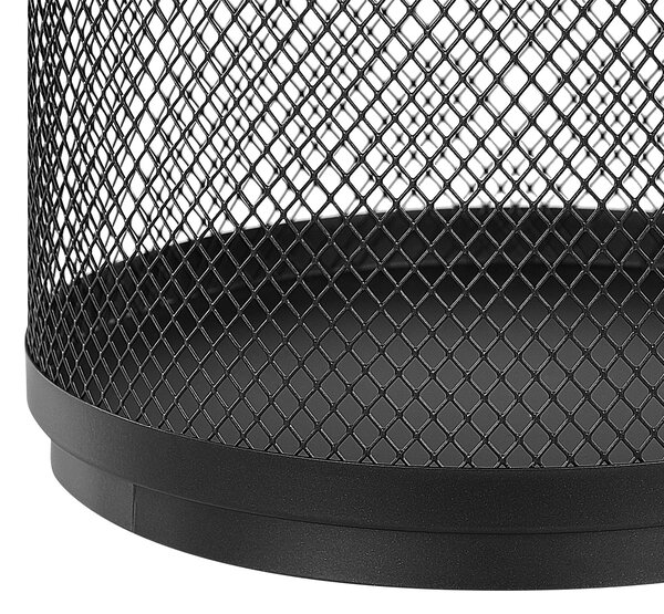 Lampáš čierny kovový 19 cm minimalistický svietnik industriálny štýl dizajnový doplnok