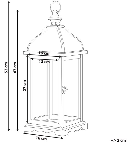 Lampáš biely kovový 47 cm klasický svietnik retro dizajn dekoratívny doplnok