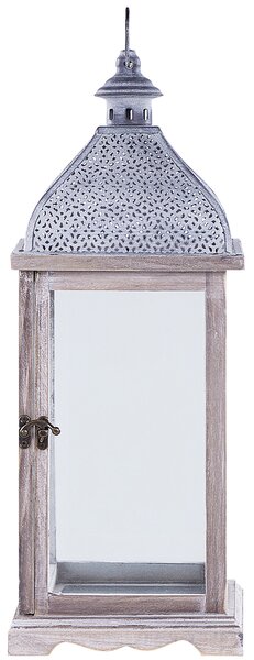Lampáš biely kovový 47 cm klasický svietnik retro dizajn dekoratívny doplnok