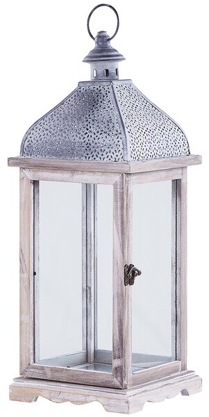 Lampáš biely kovový 47 cm klasický svietnik retro dizajn dekoratívny doplnok