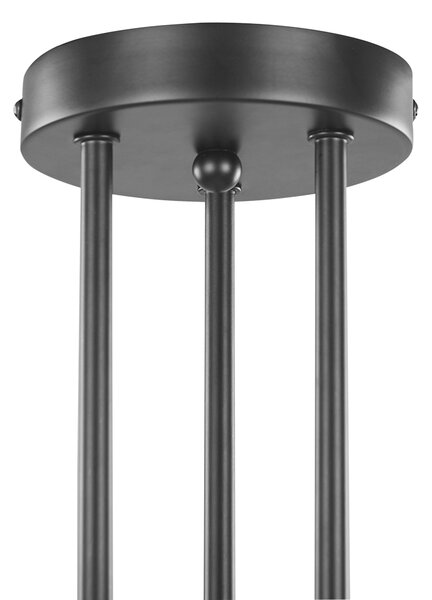 Stropná lampa čierna kov matný povrch 6 žiaroviek moderný industriálny štýl na strop obývačka
