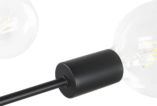 Stropná lampa čierna kov matný povrch 6 žiaroviek moderný industriálny štýl na strop obývačka