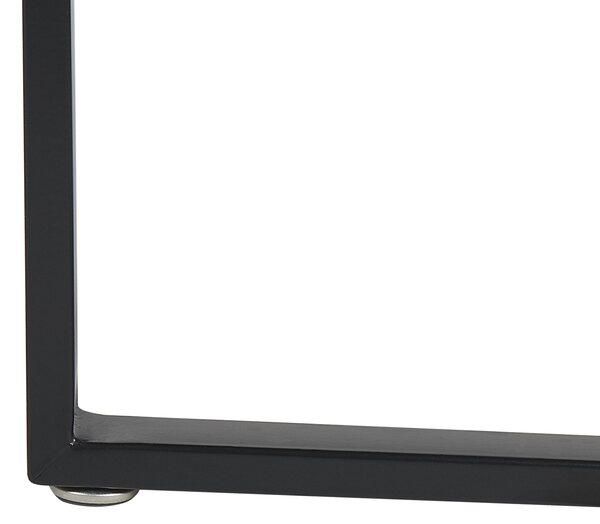 Konferenčný stolík tmavé drevo čierna MDF vrchná doska kovové nohy 80 cm okrúhly tvar moderný industriálny štýl obývačka