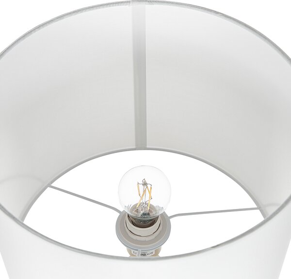 Stolná lampa biela zlatá priehľadná sklo oceľ polyester bavlna 63 cm priehľadný podstavec okrúhle tienidlo glamour štýl obývačka spálňa