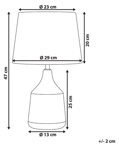 Stolná lampa zlatohnedá keramická 47 cm geometrický vzor látkové tienidlo ozdobný podstavec retro dizajn spálňa obývačka
