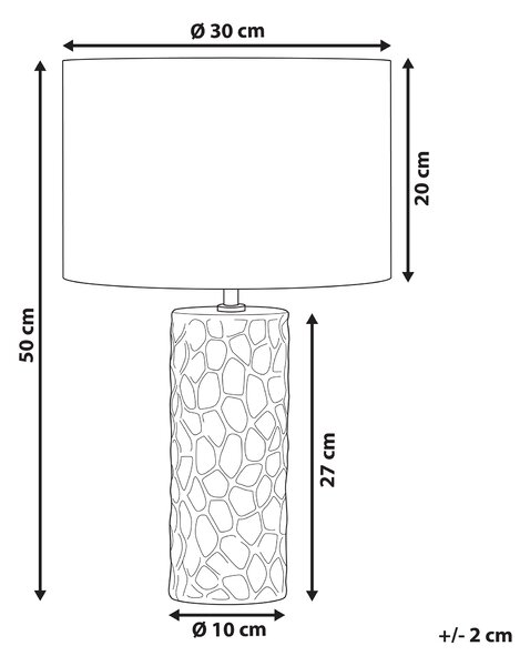 Stolná lampa zlatá keramická 50 cm geometrický vzor zamatové tienidlo ozdobný podstavec elegantný glamour dizajn
