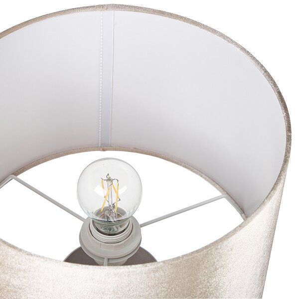 Stolná lampa zlatá keramická 50 cm geometrický vzor zamatové tienidlo ozdobný podstavec elegantný glamour dizajn