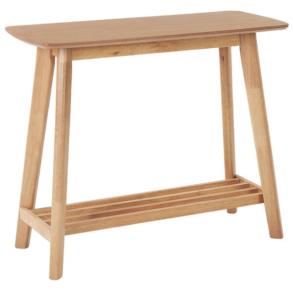Konzolový stolík svetlohnedý MDF stolová doska s policou tradičný dizajn obývacia izba dizajnový nábytok
