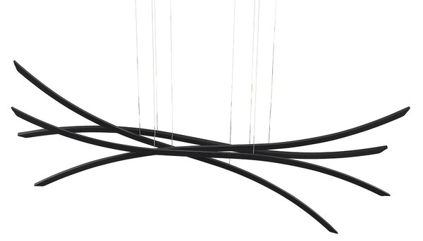 Závesné svietidlo čierne kovové 4 integrované LED svetlá závesná lampa moderný dizajn
