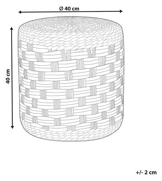 Puf prírodná farba morská tráva vodný hyacint 40 cm polystyrénová výplň taburetka v boho štýle
