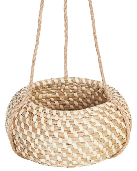 Sada 2 závesných kvetináčov prírodná morská tráva 27 x 86/ 22 x 69 cm bytové doplnky boho štýl