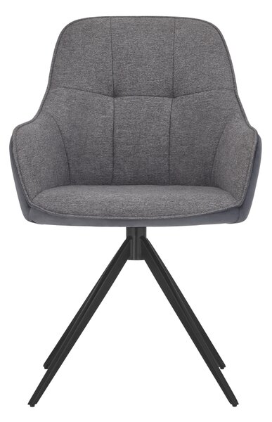 KONDELA Otočné jedálenské kreslo, sivá Velvet látka, FEREL