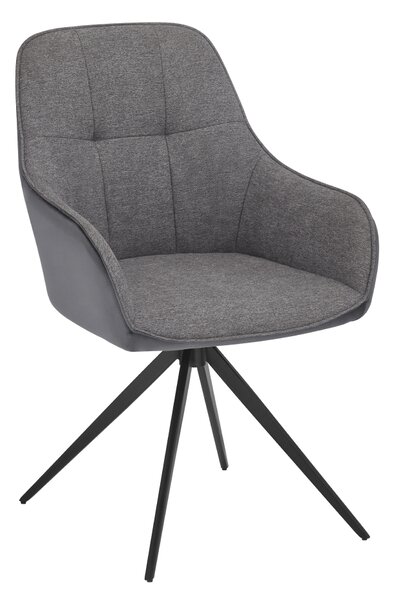 KONDELA Otočné jedálenské kreslo, sivá Velvet látka, FEREL