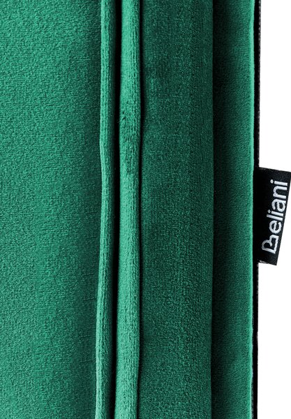 Rozkladacia posteľ zelená zamat 90 x 200 cm s roštom prešívané čelo s gombíkmi glamour štýl spálňa