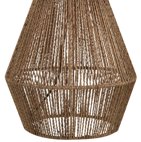 Stolná lampa prírodný papierový výplet látkové tienidlo boho dizajn osvetlenie do interiéru