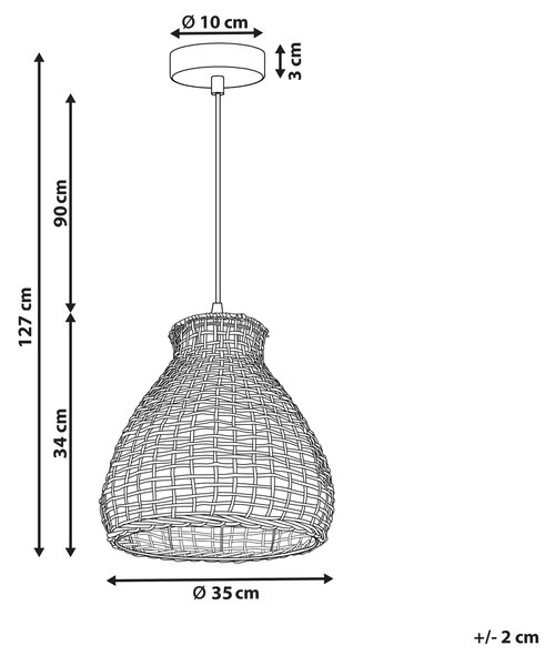 Závesná lampa prírodné ratanové tienidlo ručne vyrobené stropné svietidlo boho štýl