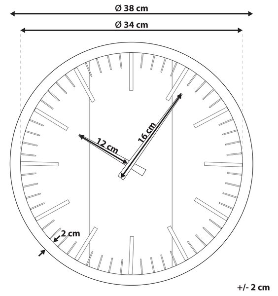 Nástenné hodiny čierne syntetický materiál ø 38 cm moderný dizajn bez číslic bytové doplnky obývacia izba
