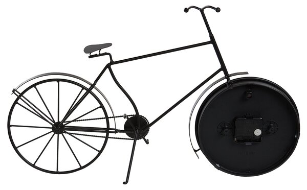 Stolné hodiny čierne kovový rám 37 cm v tvare bicykla moderný dizajn bytové doplnky