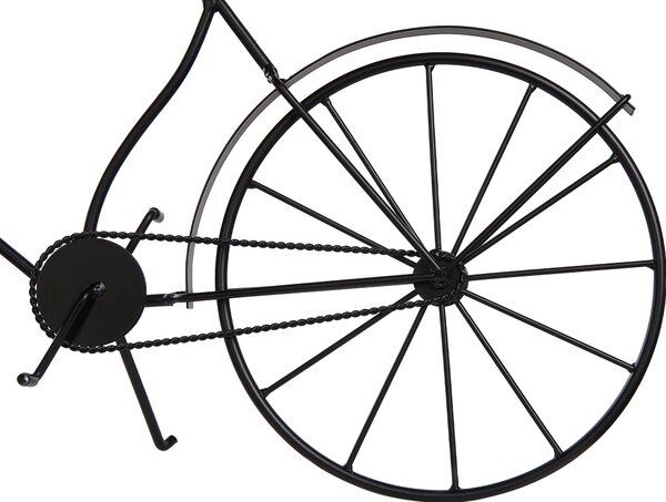 Stolné hodiny čierne kovový rám 37 cm v tvare bicykla moderný dizajn bytové doplnky