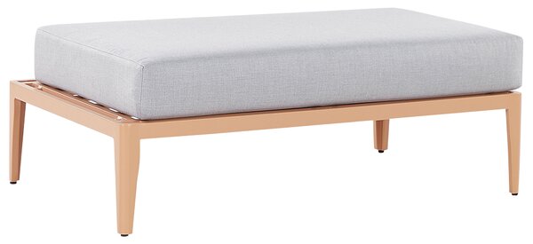 Záhradná sedacia súprava sivá svetlé drevo hliník polyester 6-miestna 2 konferenčné stolíky balkón terasa exteriér