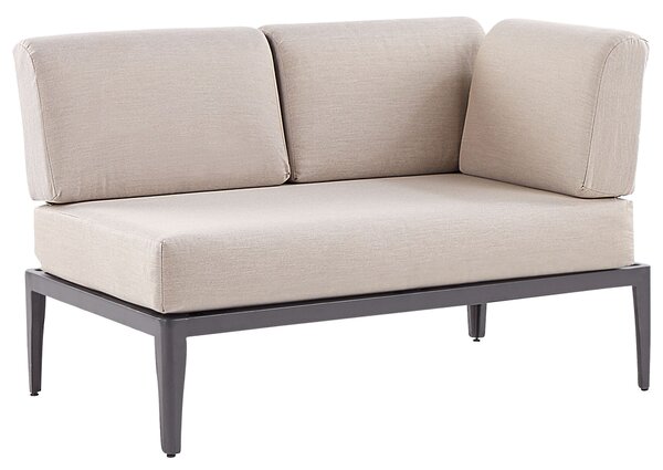 Záhradná sedacia súprava béžová sivá hliník polyester 6-miestna 2 konferenčné stolíky balkón terasa exteriér