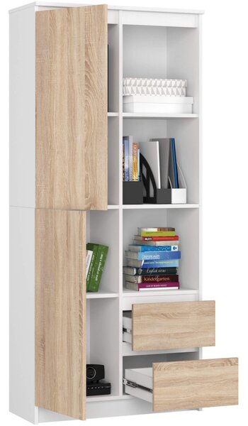 Regál R 80 cm CLP R11 biela/dub sonoma