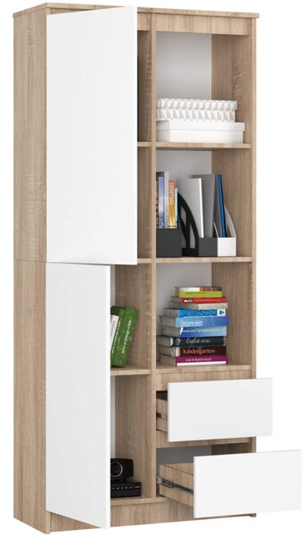 Regál R 80 cm CLP R11 dub sonoma/biela