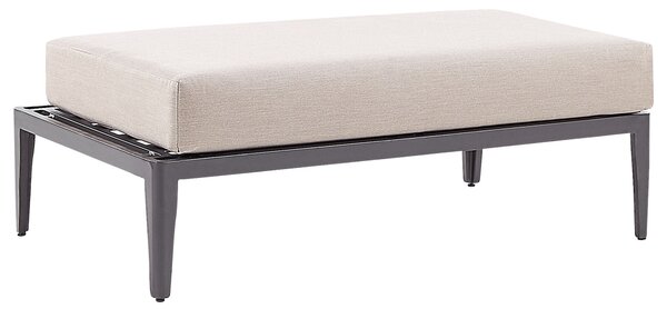 Záhradná sedacia súprava béžová sivá hliník polyester 6-miestna 2 konferenčné stolíky balkón terasa exteriér