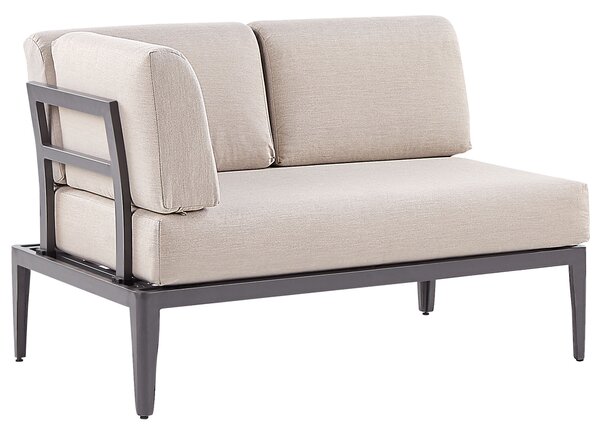Záhradná sedacia súprava béžová sivá hliník polyester 6-miestna 2 konferenčné stolíky balkón terasa exteriér