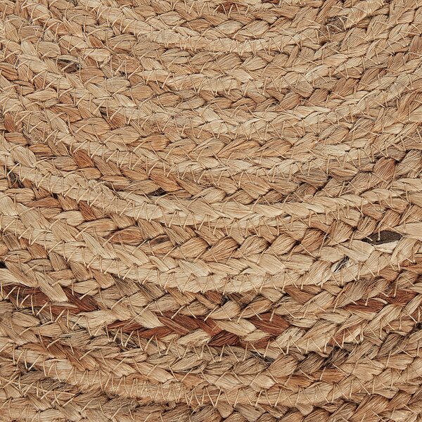 Taburetka béžová prírodná juta 50 x 20 cm okrúhla podnožka puf na sedenie boho štýl obývačka spálňa