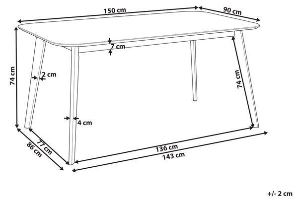 Jedálenský stôl tmavý mahagón MDF 150 x 90 cm obdĺžnikový tradičný retro dizajn