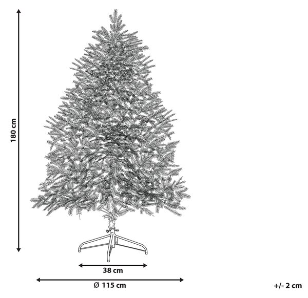 Umelý vianočný stromček biely 180 cm syntetický materiál biele zasnežené vetvy vianočná výzdoba