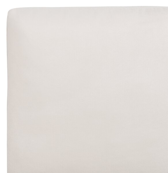 Posteľ béžová ženilkové čalúnenie 180 x 200 cm lamelový rošt hrubé vystužené čelo spálňa
