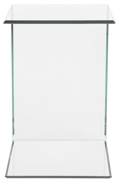 Odkladací stolík priehľadný bezpečnostné sklo 40 x 61 cm obdĺžnikový tvar konzolový moderný glamour štýl obývačka