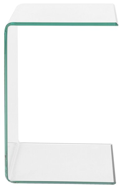Odkladací stolík priehľadný bezpečnostné sklo 40 x 61 cm obdĺžnikový tvar konzolový moderný glamour štýl obývačka