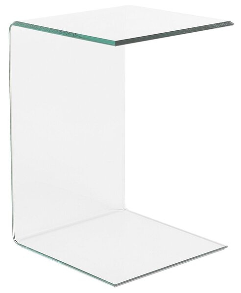 Odkladací stolík priehľadný bezpečnostné sklo 40 x 61 cm obdĺžnikový tvar konzolový moderný glamour štýl obývačka
