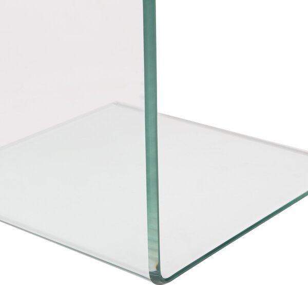 Odkladací stolík priehľadný bezpečnostné sklo 40 x 61 cm obdĺžnikový tvar konzolový moderný glamour štýl obývačka